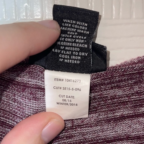 TORRID Purple Marled Stripe Knit 3/4 Sleeve Tee Top Size 0/Large - Picture 5 of 7